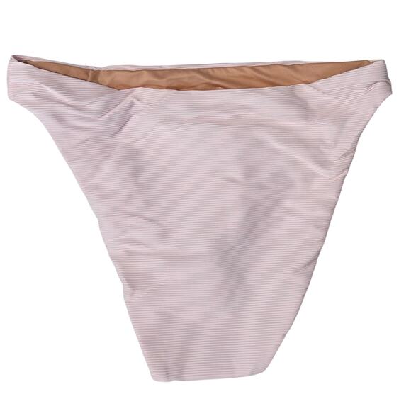 2/$15 NWT J. Crew Ribbed High-Rise Cheeky Bikini Bottom Pale Pink Size S - Picture 2 of 6